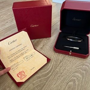 Cartier Small Love Bracelet White Gold Size 17